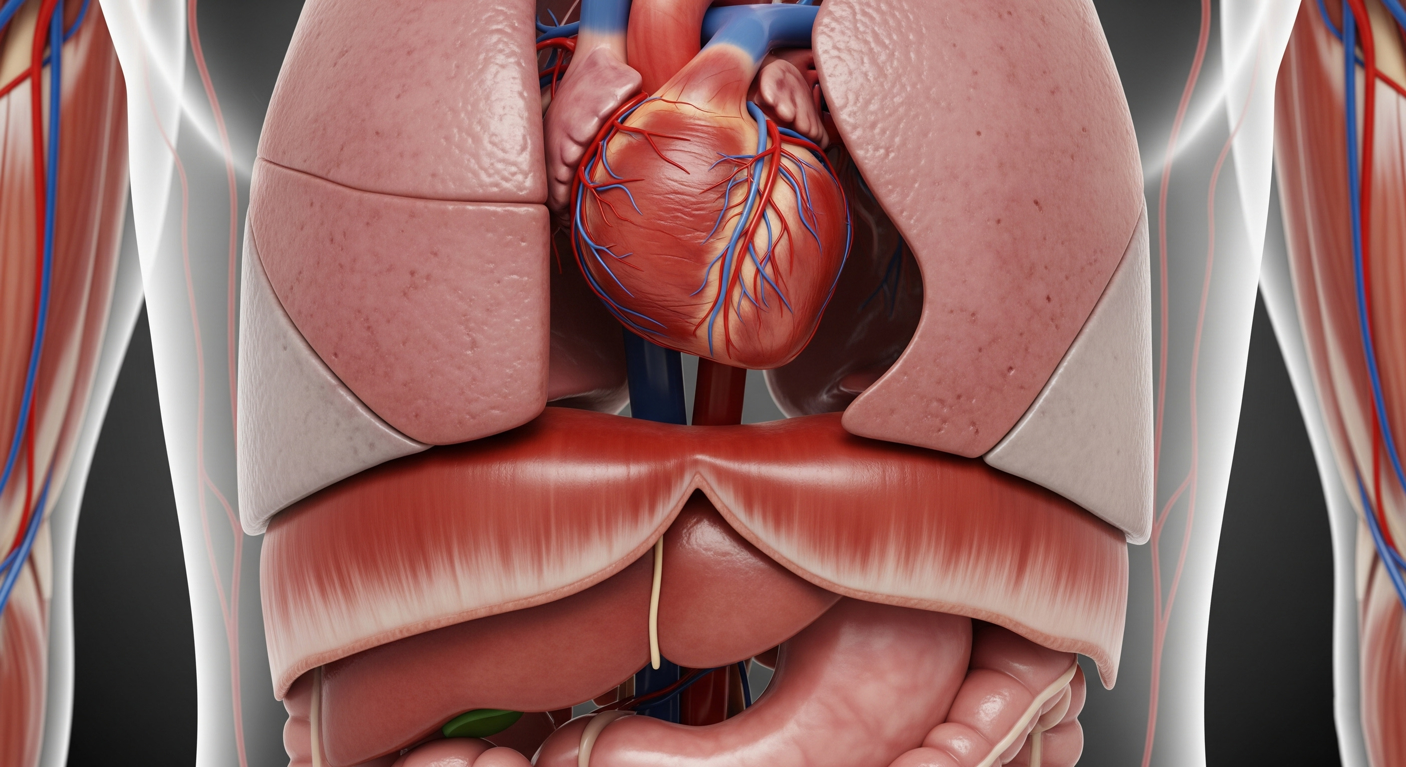 stomach lungs diaphragm
